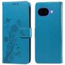 Mobigear Flowers Google Pixel 10a Hülle Klapphülle Geldbörse - Blau