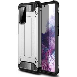 Mobigear Outdoor Samsung Galaxy S20 FE Hülle Hardcase Backcover Stoßfest - Silber