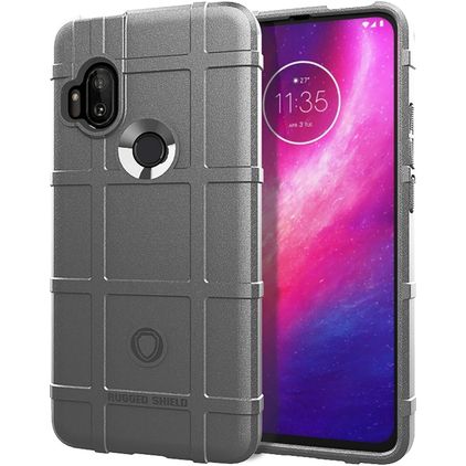 Mobigear Rugged Shield Motorola One Hyper TPU (flexibel) Backcover Shockproof - Grau