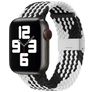 Mobigear Braided Nylon Apple Watch Armband Klappschließe - 49/46/45/44 mm - Schwarz / Weiß