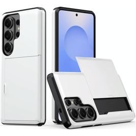 Mobigear Card Samsung Galaxy S26 Ultra Hülle Hardcase Backcover Stoßfest mit Kartenhalter - Weiß