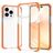 Mobigear Full Bumper iPhone 14 Hülle Hardcase Backcover Stoßfest - Transparent / Orange
