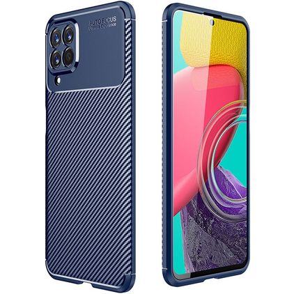 Mobigear Racing Samsung Galaxy M53 Hülle Flexibles TPU Backcover - Blau