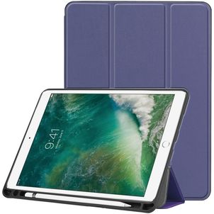 Mobigear Tri-Fold Gel iPad Pro 10.5 Zoll (2017) Hülle TPU,Kunstleder Klapphülle + Stifthalter - Dunkelblau