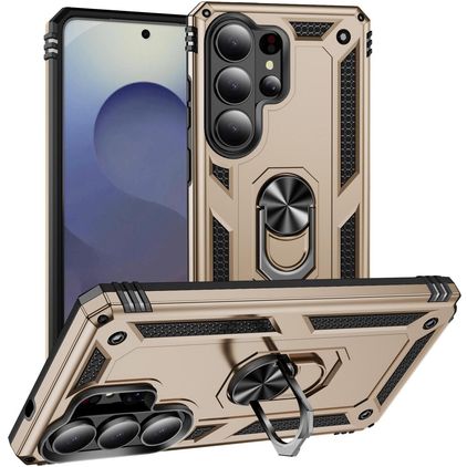 Mobigear Armor ring Samsung Galaxy S26 Ultra Hülle Hardcase Backcover Stoßfest mit Ringhalter - Gold