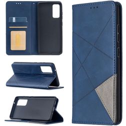 Mobigear Rhombus Slim Samsung Galaxy S20 FE Hülle Klapphülle - Blau