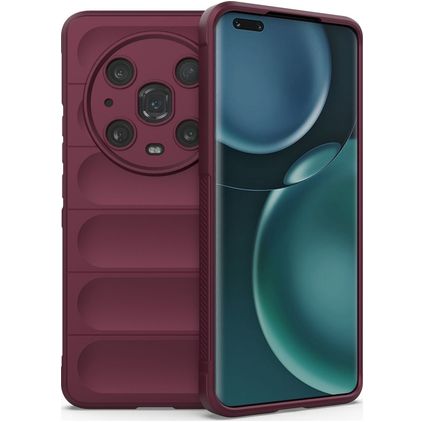 Mobigear Bumpy HONOR Magic 4 Pro Hülle Flexibles TPU Backcover - Weinrot