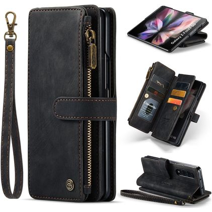 Caseme C30 Samsung Galaxy Z Fold 4 Hülle Klapphülle Geldbörse - Schwarz