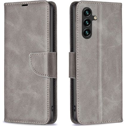Mobigear Excellent Samsung Galaxy A35 Hülle Klapphülle Geldbörse - Grau