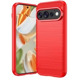 Mobigear Brushed Slim Google Pixel 11 Pro Hülle Flexibles TPU Backcover - Rot