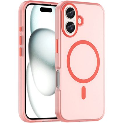 Mobigear Shockproof iPhone 16 MagSafe Hülle Flexibles TPU Backcover - Rot