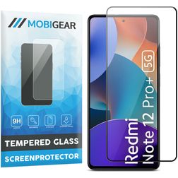 Mobigear Premium Xiaomi Redmi Note 12 Pro Plus Panzerglas Displayschutz - Hüllenfreundlich - Schwarz