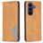 Mobigear Rhombus Slim Samsung Galaxy A37 Klapphülle - Cognac
