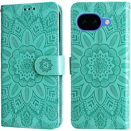 Mobigear Sunflower Google Pixel 10a Hülle Klapphülle Geldbörse - Grün