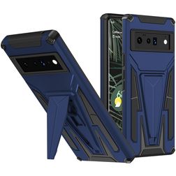 Mobigear Armor Stand Google Pixel 6 Pro Hülle Hardcase Backcover Stoßfest mit Ständer - Blau