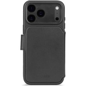 Decoded Detachable Wallet iPhone 17 Pro MagSafe Hülle Echtes Leder Abnehmbare 2in1 Klapphülle Geldbörse - Schwarz