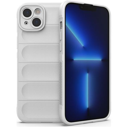 Mobigear Bumpy iPhone 14 Plus Hülle Flexibles TPU Backcover - Weiß