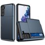 Mobigear Brushed Credit Card Slot Case Blue Samsung Galaxy S21 Plus