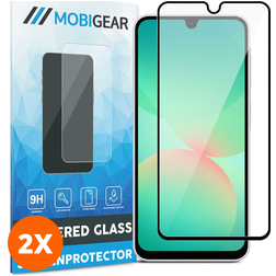 Mobigear Premium Samsung Galaxy A26 Panzerglas Gehärtetes Glas Displayschutz - Hüllenfreundlich - Schwarz (2er Pack)