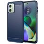 Mobigear Brushed Slim Motorola Moto G54 Hülle Flexibles TPU Backcover - Blau