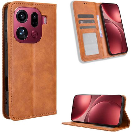 Mobigear Sensation OPPO Find X9 Pro Hülle Klapphülle Geldbörse - Braun