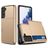 Mobigear Card Samsung Galaxy S21 Hülle Hardcase Backcover Stoßfest mit Kartenhalter - Gold