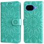 Mobigear Sunflower Google Pixel 10a Hülle Klapphülle Geldbörse - Grün