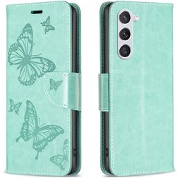 Mobigear Butterfly Samsung Galaxy S23 Hülle Klapphülle Geldbörse - Grün