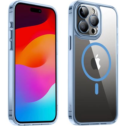 Valenta Trend iPhone 15 Pro Max MagSafe Hülle Hardcase Backcover - Transparent / Blau