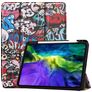 Mobigear Tri-Fold Gel iPad Pro 11 Zoll (2020) Hülle TPU,Kunstleder Klapphülle + Stifthalter - Graffiti