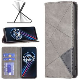 Mobigear Rhombus Slim Realme 9 Pro Plus Hülle Klapphülle - Grau