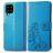 Mobigear Clover Samsung Galaxy A22 5G Hülle Klapphülle Geldbörse - Blau