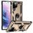 Mobigear Armor Ring Samsung Galaxy S22 Ultra Hülle Hardcase Backcover Stoßfest mit Ringhalter - Gold