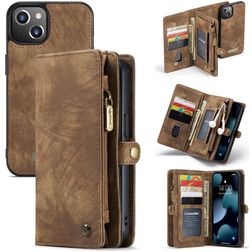 Caseme 008 iPhone 13 Mini Hülle Abnehmbare 2in1 Klapphülle Geldbörse - Braun