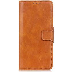 Mobigear Classy OPPO Reno 4 Hülle Klapphülle Geldbörse - Cognac