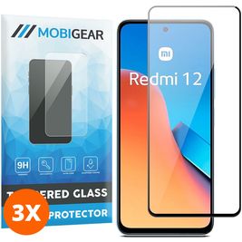 Mobigear Premium Xiaomi Redmi 12 Panzerglas Gehärtetes Glas Displayschutz - Hüllenfreundlich (3er Pack)