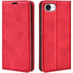 Mobigear Retro Slim iPhone 17e Hülle Klapphülle Geldbörse - Rot