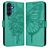 Mobigear Flowers Samsung Galaxy A17 Hülle Klapphülle Geldbörse - Grün