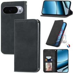 Mobigear Retro Slim Google Pixel 10 Pro XL Hülle Klapphülle Geldbörse - Schwarz