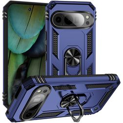 Mobigear Armor Ring Google Pixel 9 Hülle Hardcase Backcover Stoßfest mit Ringhalter - Blau
