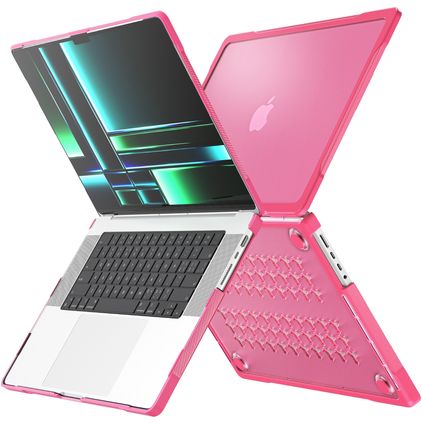 Mobigear Shockproof Pro MacBook Pro 16 Zoll (2021-2026) Hardcase Hülle MacBook Case - Pink - Model A2485 / A2780 / A2991 / A3186 / A3428 / A3429