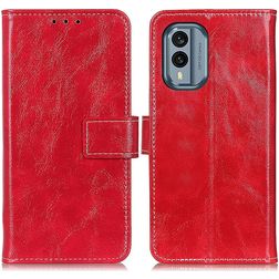 Mobigear Basic Nokia X30 Hülle Klapphülle Geldbörse - Rot
