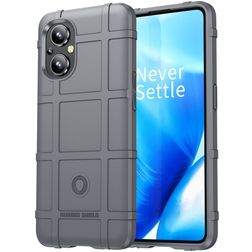 Mobigear Rugged Shield OPPO Reno 8 Lite Hülle Flexibles TPU Backcover Stoßfest - Grau