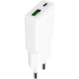 Mobiparts Flat Dual USB / USB-C Ladegerät Power Delivery 30W - Weiß