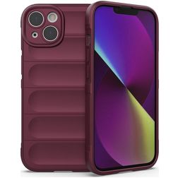 Mobigear Bumpy iPhone 14 Hülle Flexibles TPU Backcover - Weinrot