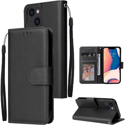 Mobigear Wallet iPhone 14 Hülle Klapphülle Geldbörse - Schwarz