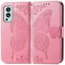 Mobigear Butterfly OnePlus Nord 2 Hülle Klapphülle Geldbörse - Pink
