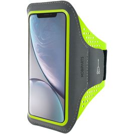 Mobiparts Comfort Fit Handyhalterung Joggen iPhone XR Sporthülle Neopren Sportarmband - Neon Green