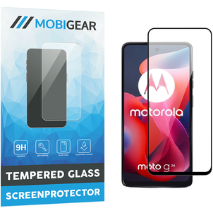 Mobigear Premium Motorola Moto G24 Panzerglas Gehärtetes Glas Displayschutz - Hüllenfreundlich - Schwarz