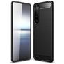 Mobigear Brushed Slim Sony Xperia 1 III Hülle Flexibles TPU Backcover - Schwarz